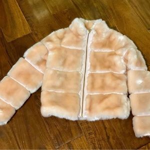 Girls Pink Fur Coat